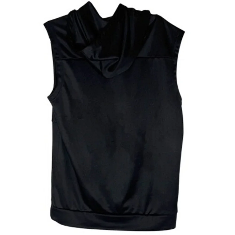 Adidas Mens Black Sleeveless Pullover Hoodie Training Vest CV3193 Size M‎